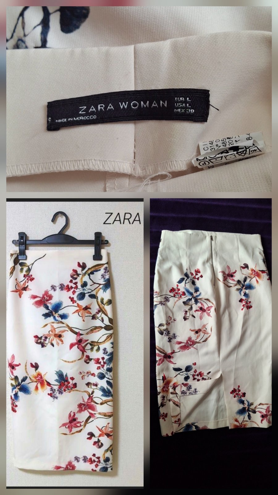 Jupe satin taille haute zara
