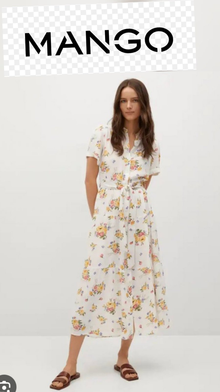 Robe longue fleurie Mango