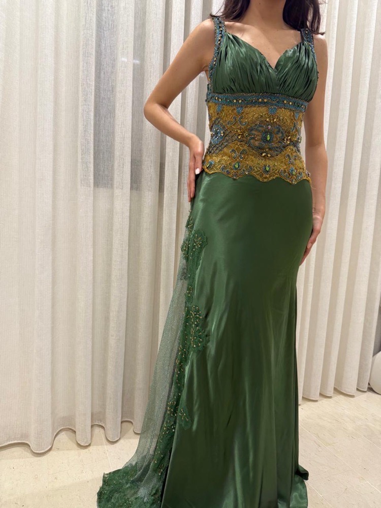 Robe soirée vert taille 38
