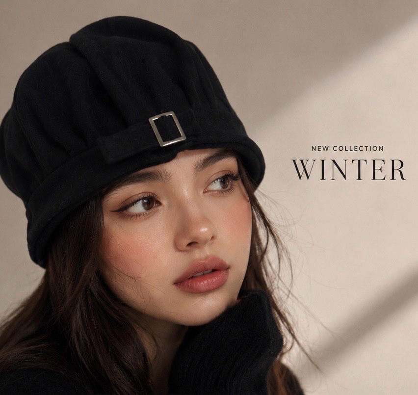 Chapeau noir d'hiver 
