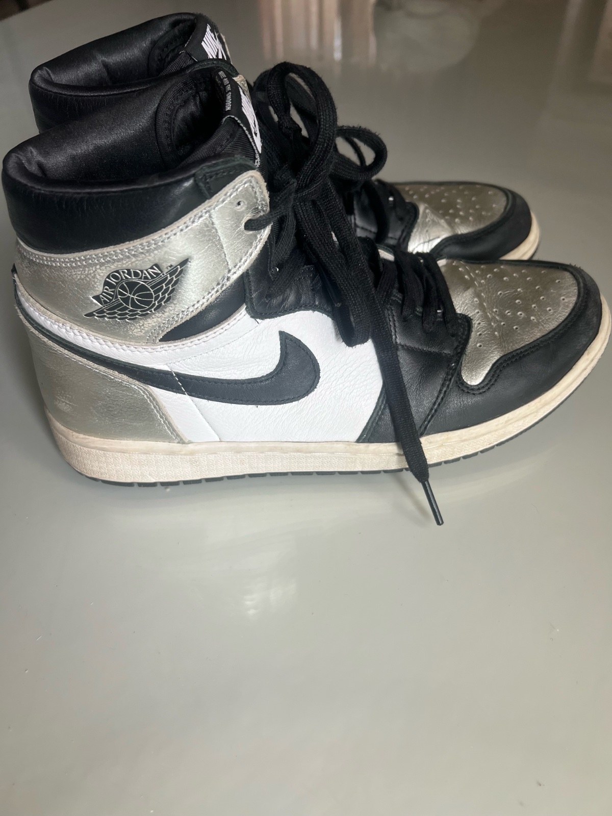 Air djordan 1 retro high silver  toe  41