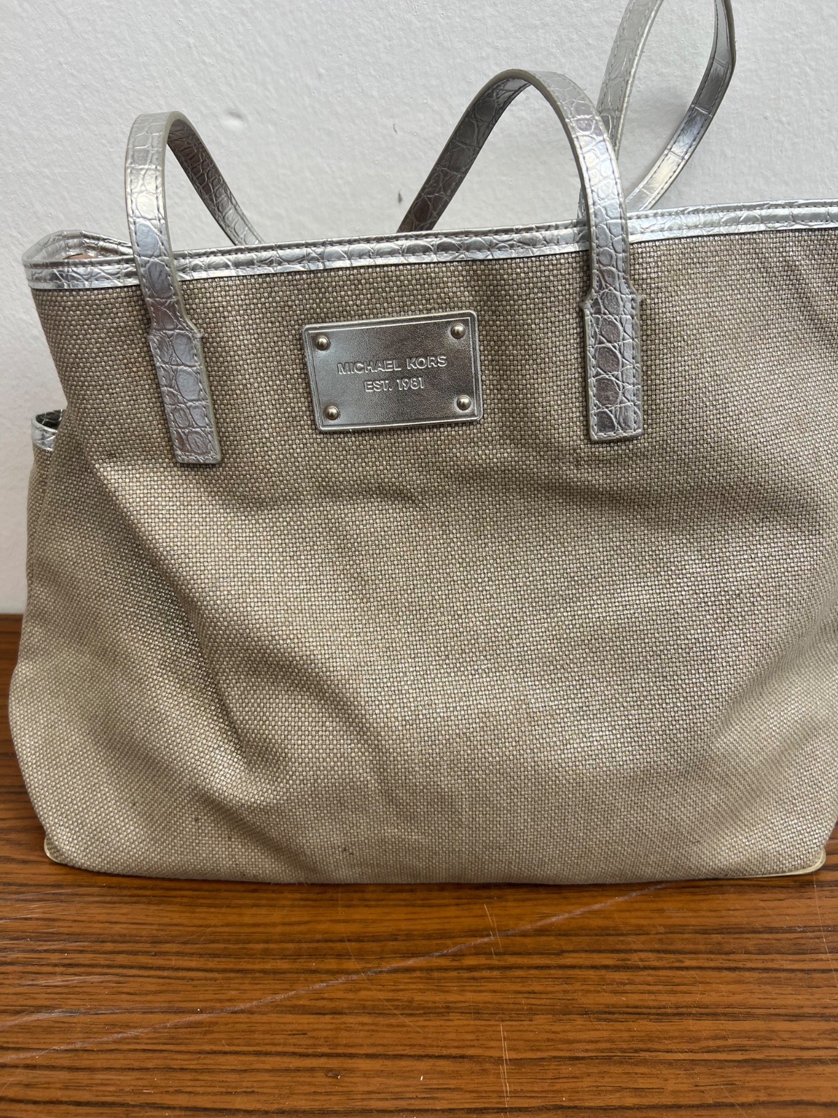 Tot bag toile argentè Michael Kors 