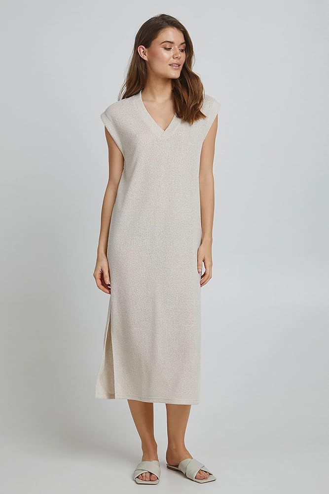 Robe grege col v 