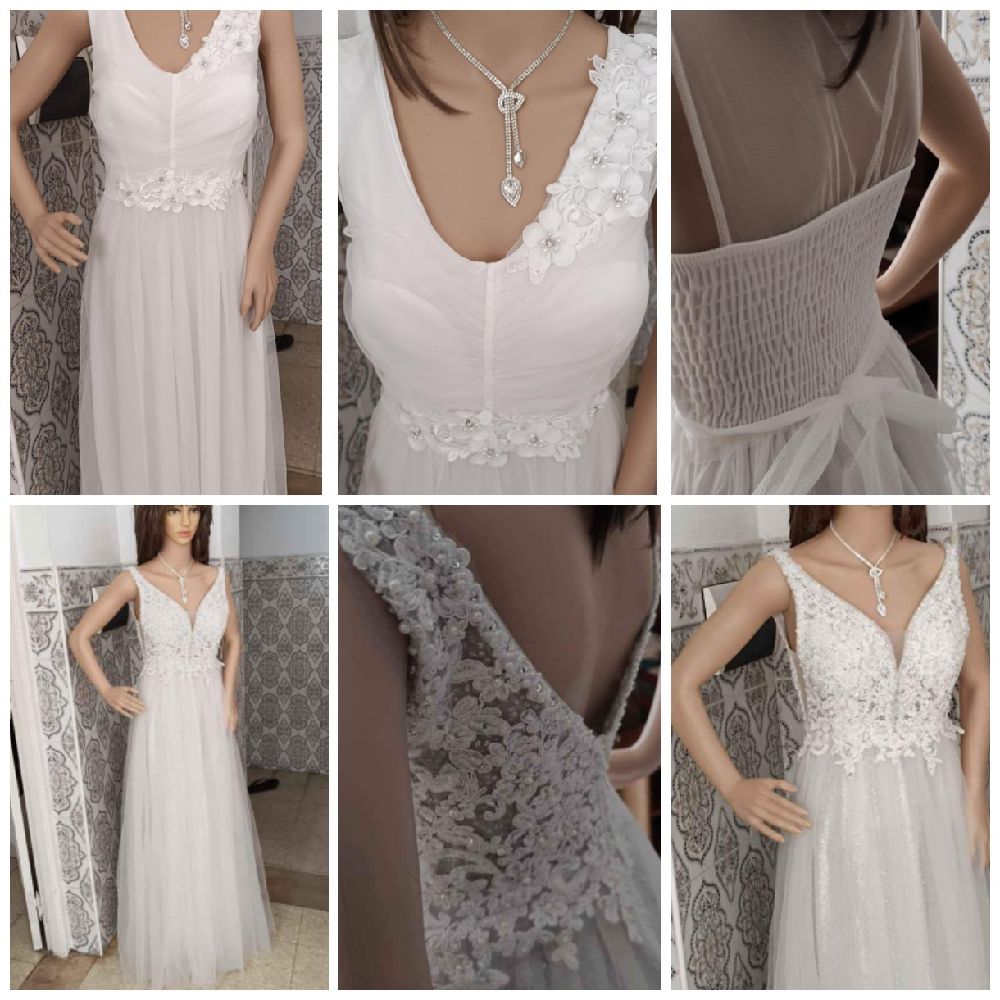 Forsa deux robes mariage et soirée importé d'Italie presque neu acheter à 900 dt sacrifiée à  300 dt  convient pour taille 38/40