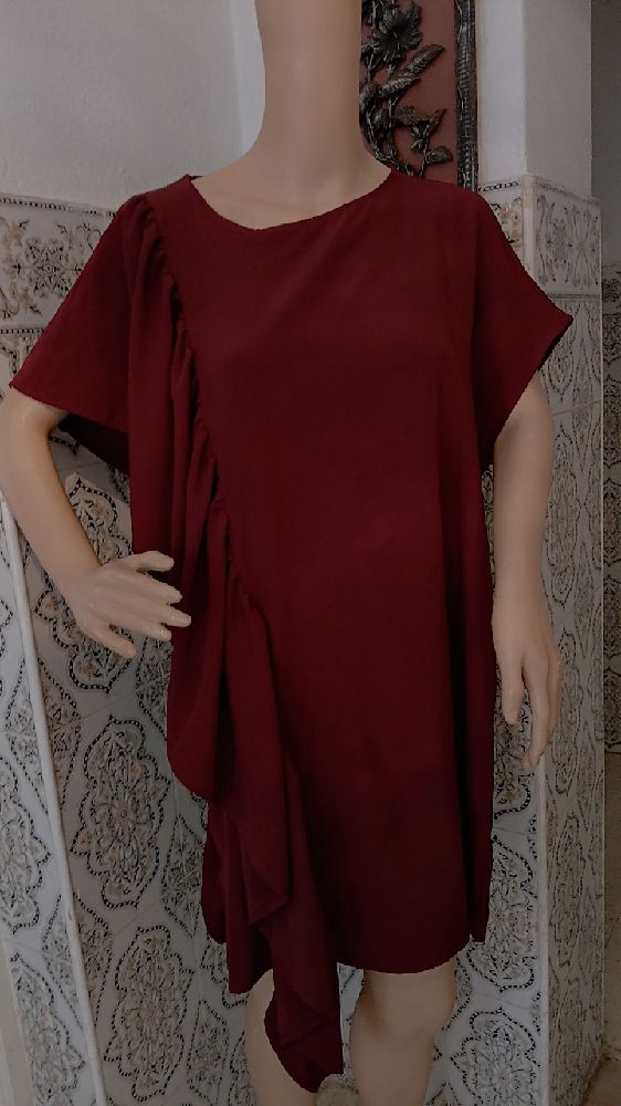 Robe classique burgandy courte