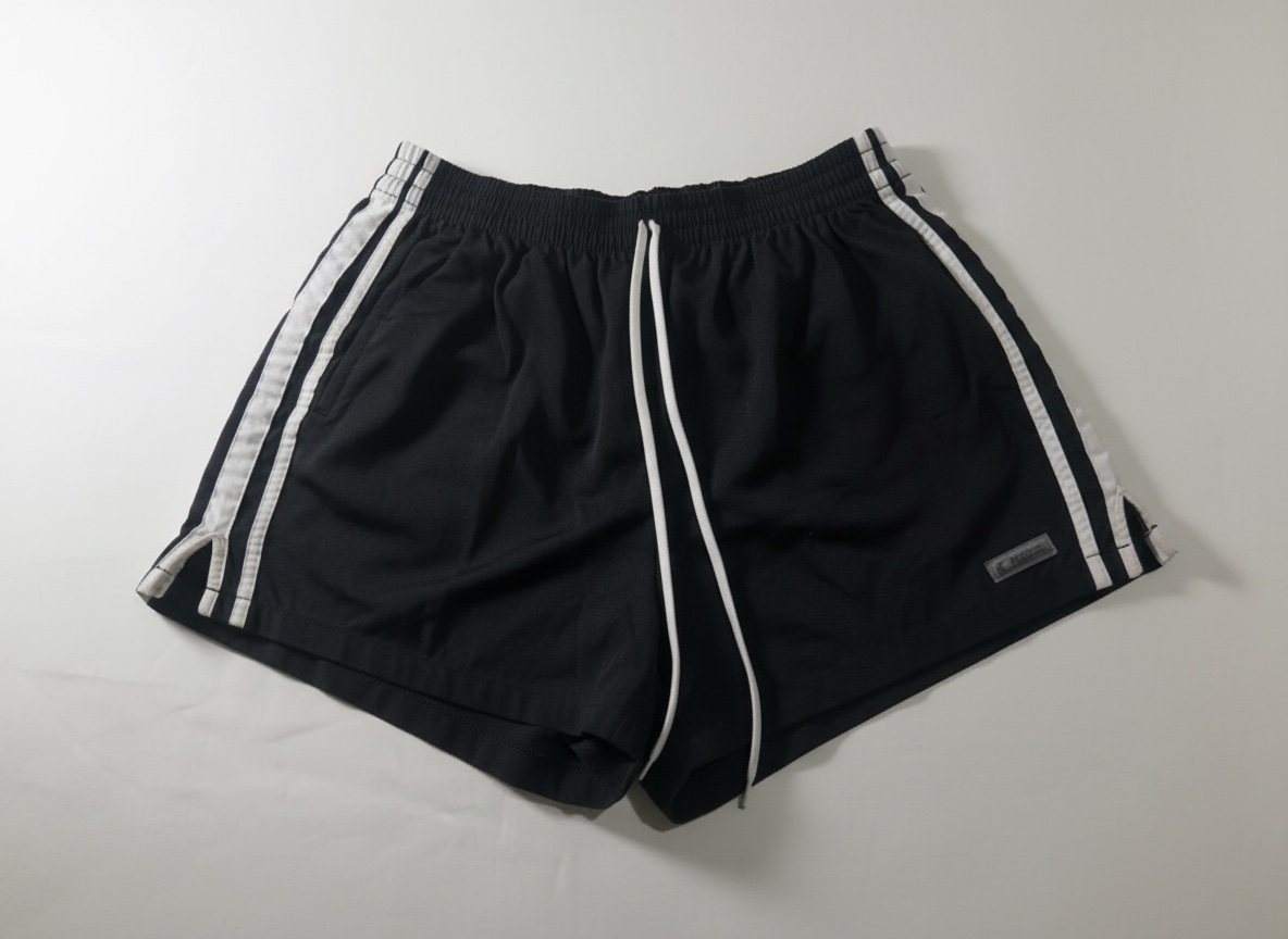 Short noir bandes blanches
