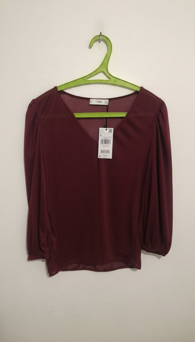 Pull rouge bordeau lamé