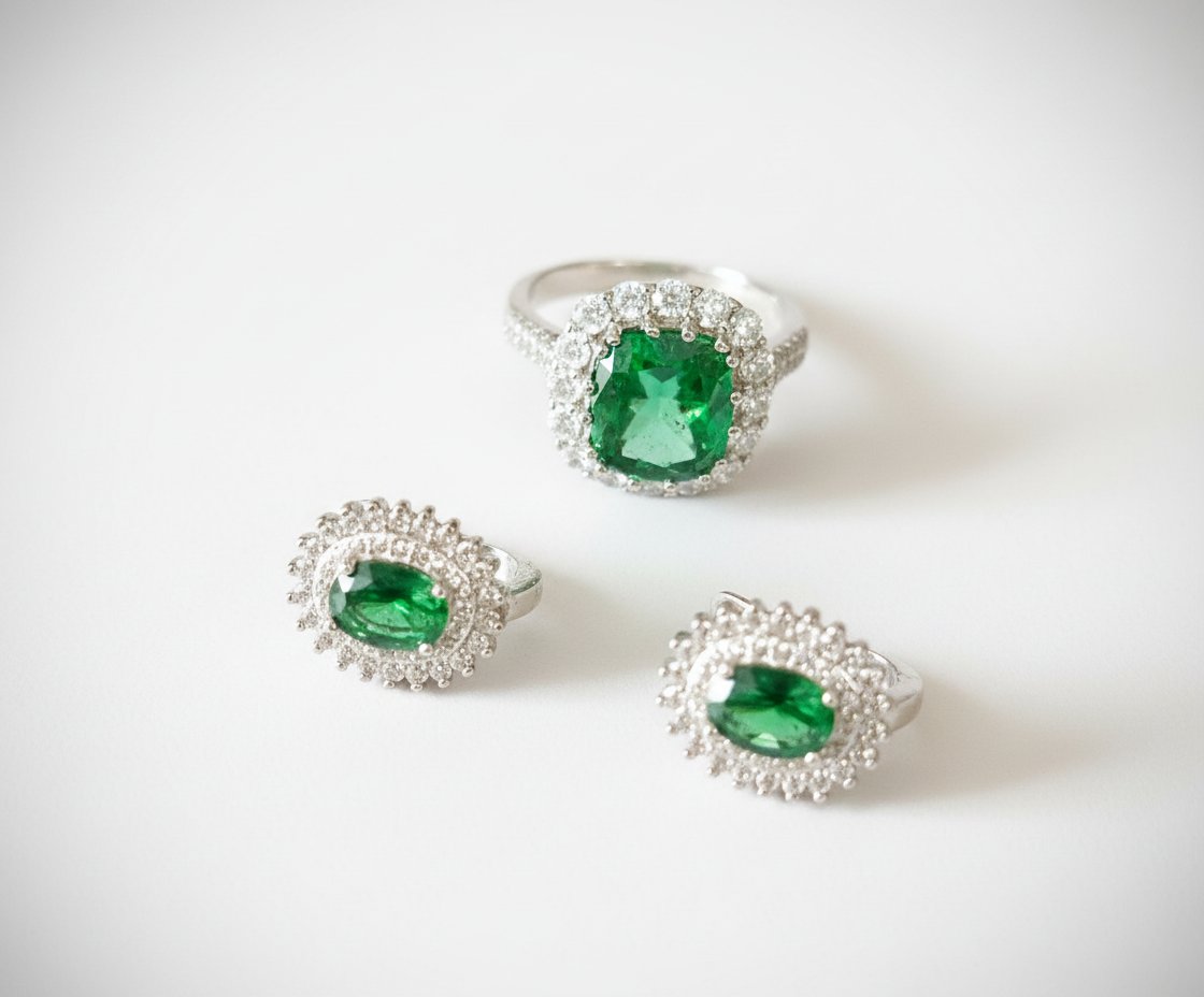 Bague et boucles d'oreilles en Argent 925