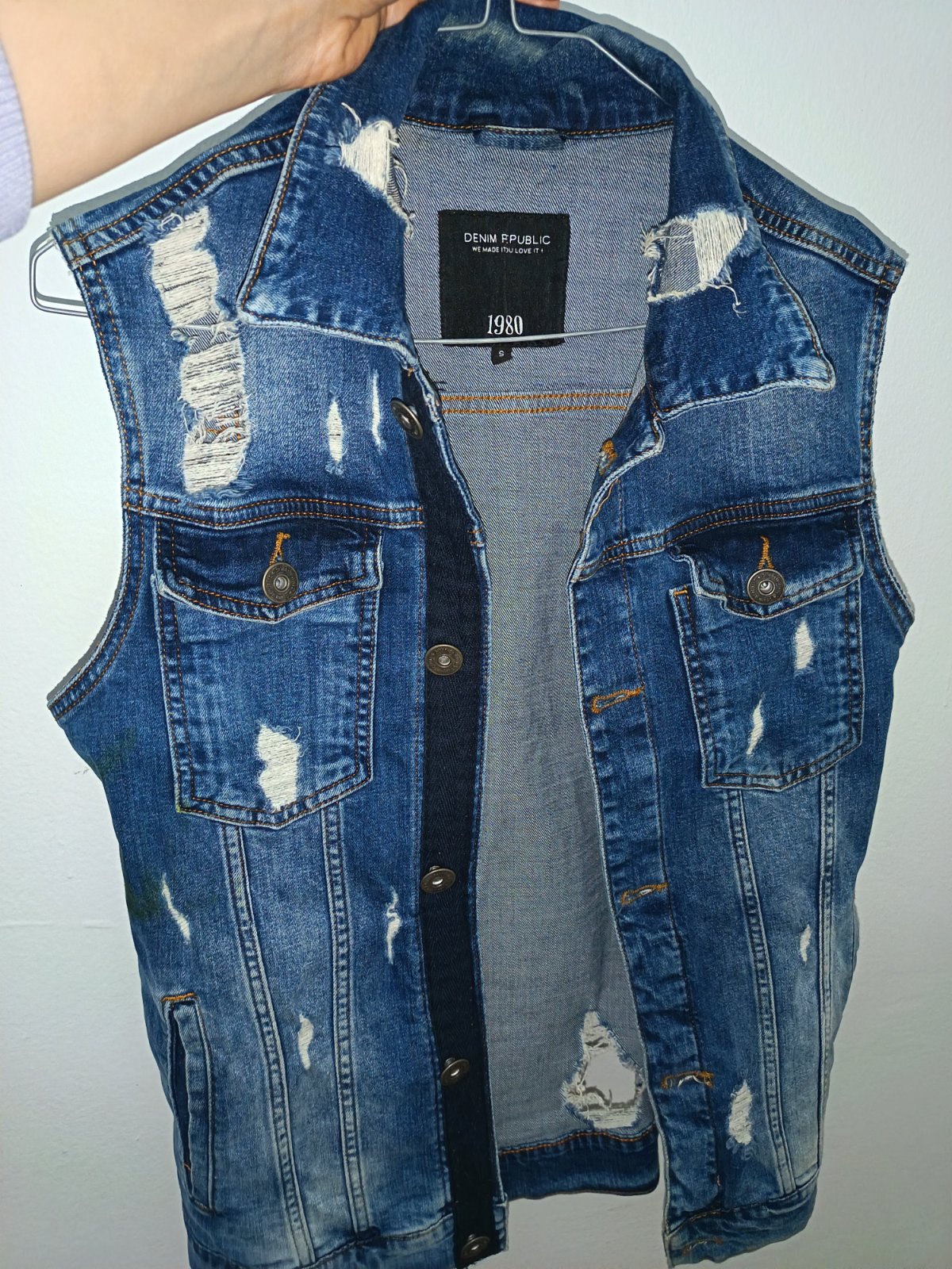 Gillet jeans sans manches 