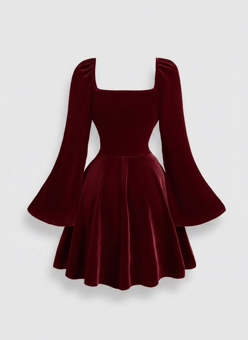 Robe d hiver rouge bordeau 