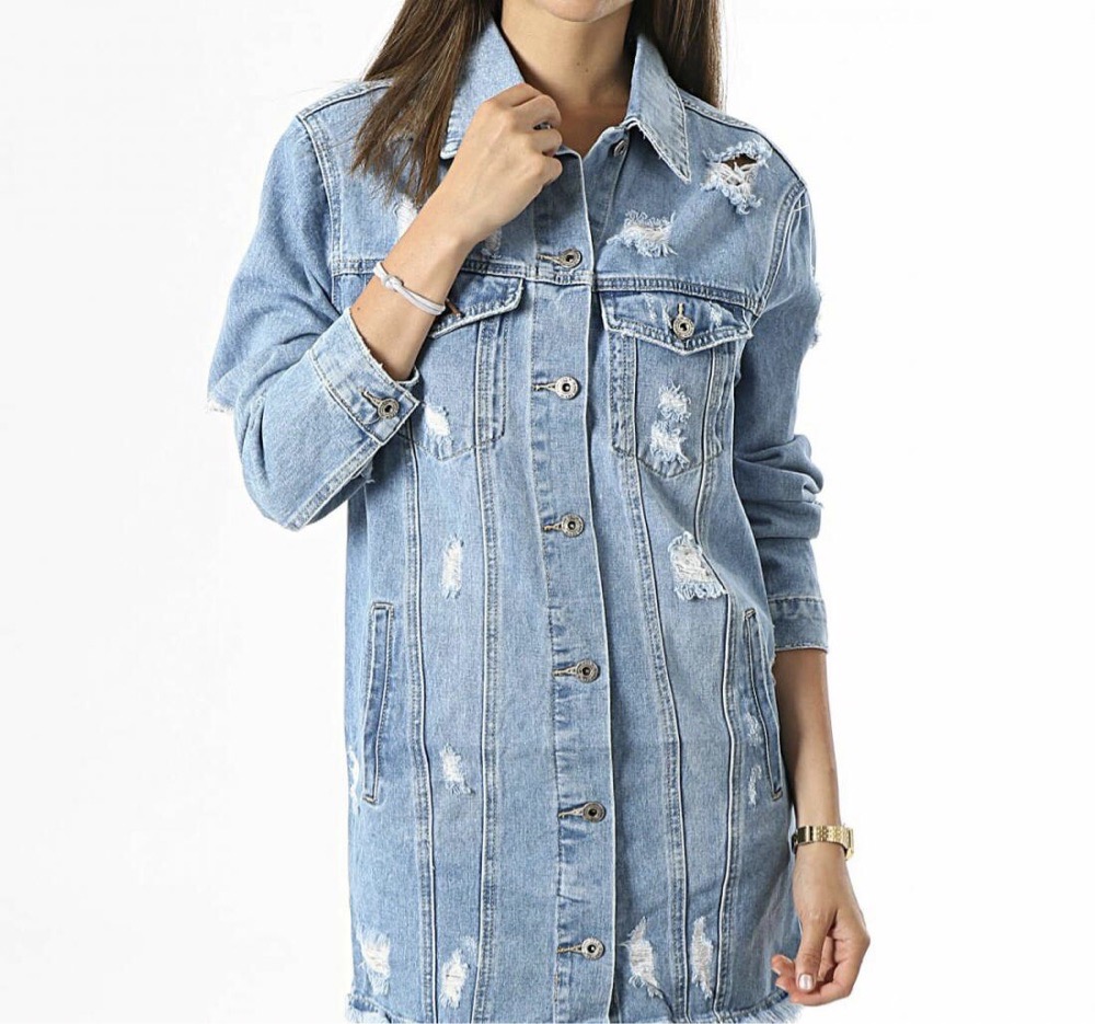 Veste longue en jean 