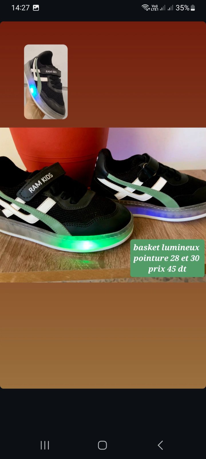Basket lumineux pointure 30