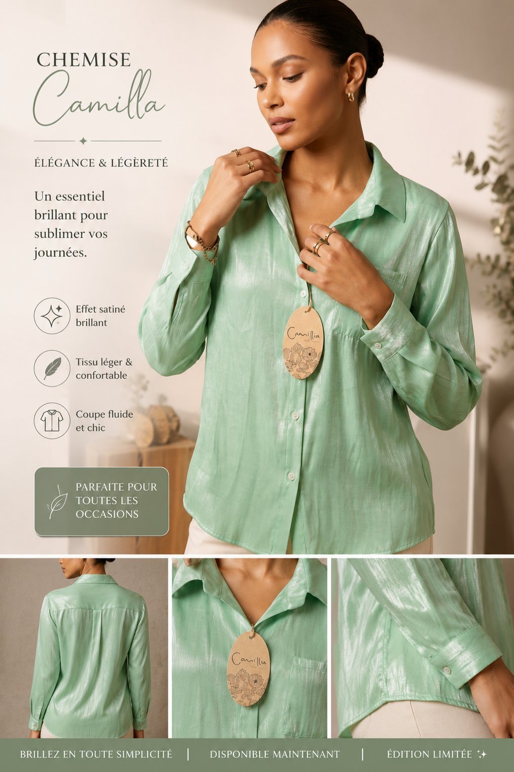 💚 Chemise Satinée