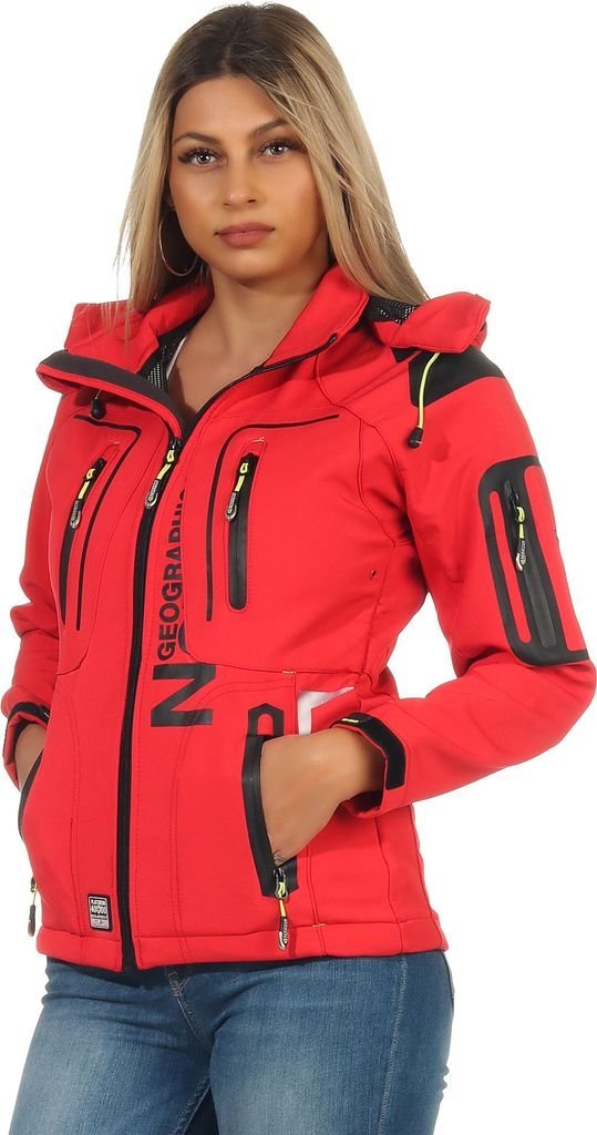 Veste softshell rose de la marque Geographical Norway, une marque réputée pour ses vêtements techniques d'extérieur.1