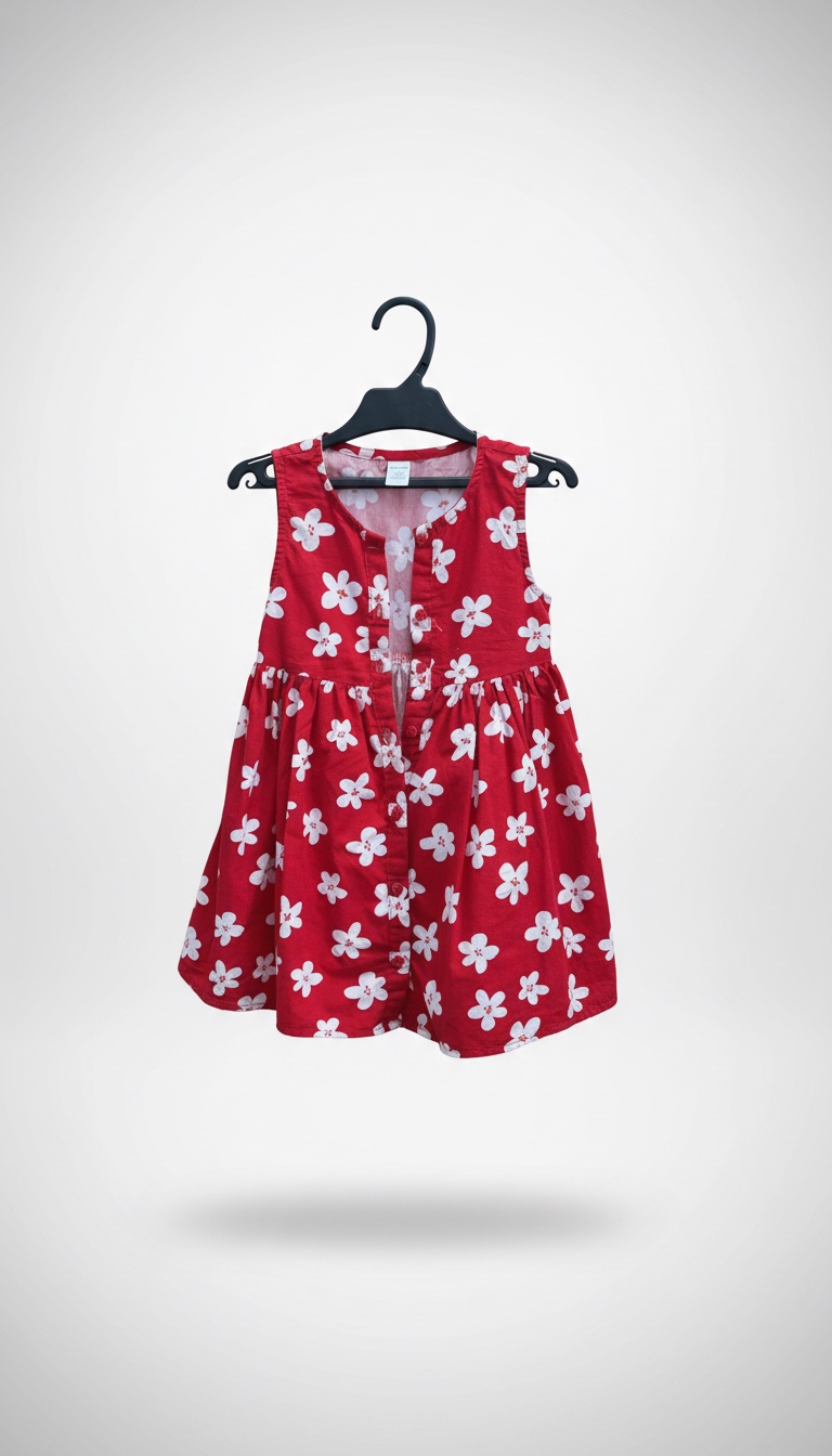 Robe lc wakiki rouge avec fleur rouge 