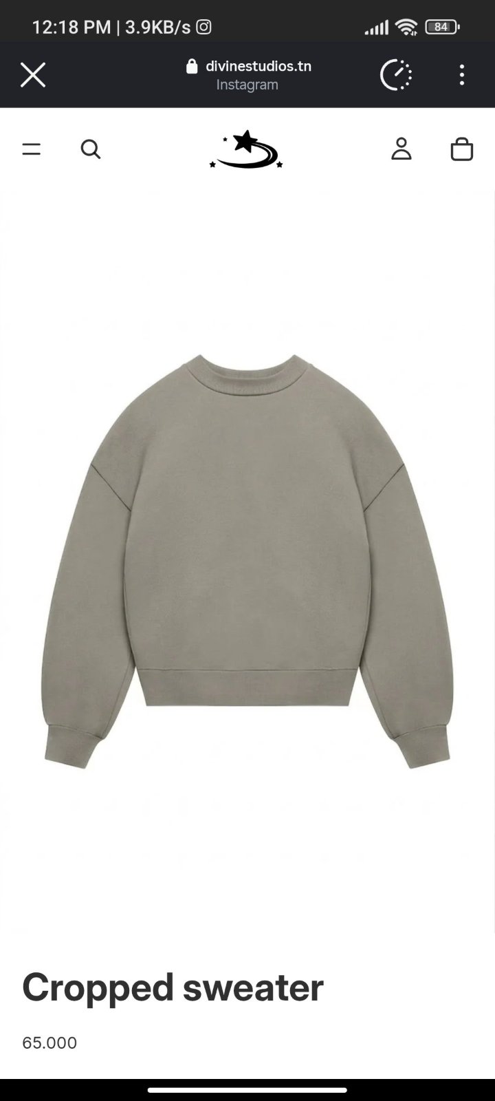 Cropped Oversized Sweater - Taille M (Fit Large)