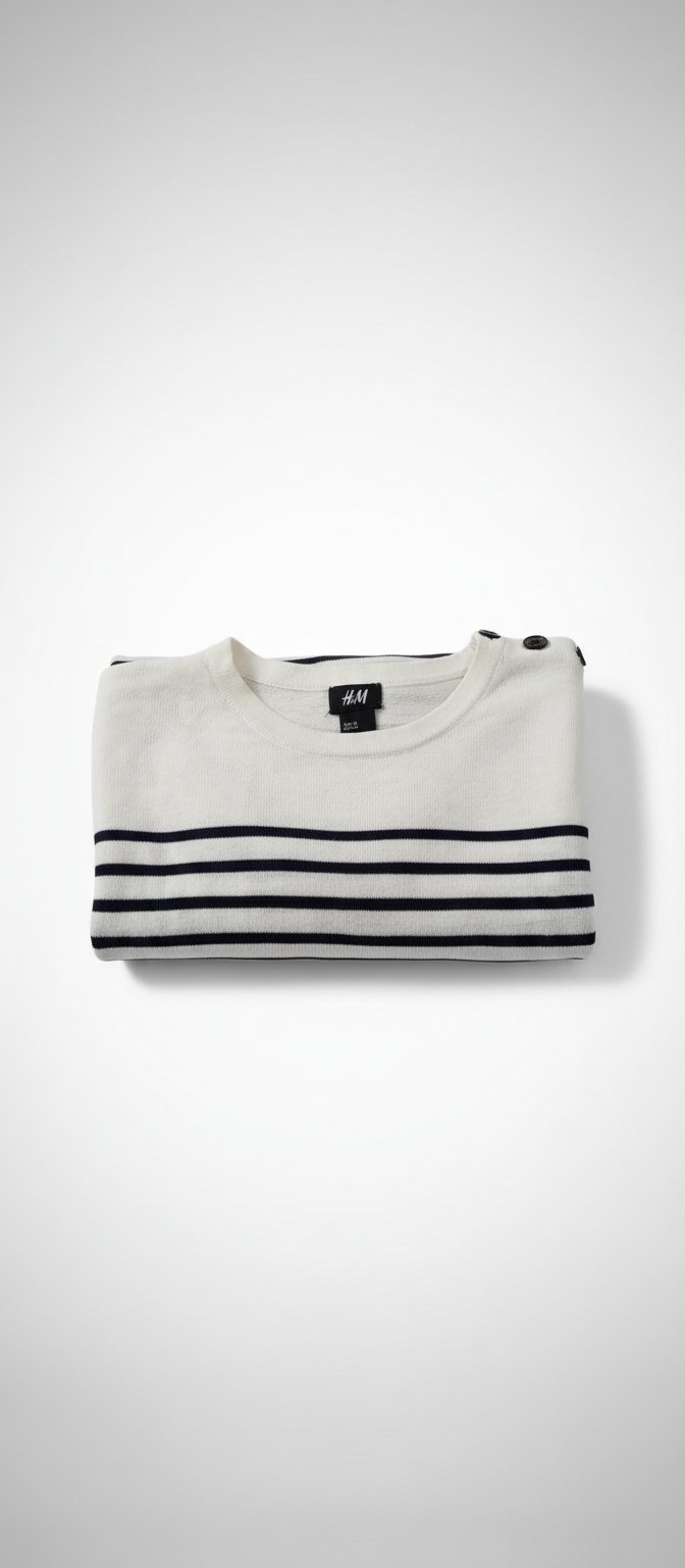 Pull H&M à rayures noir et blanc