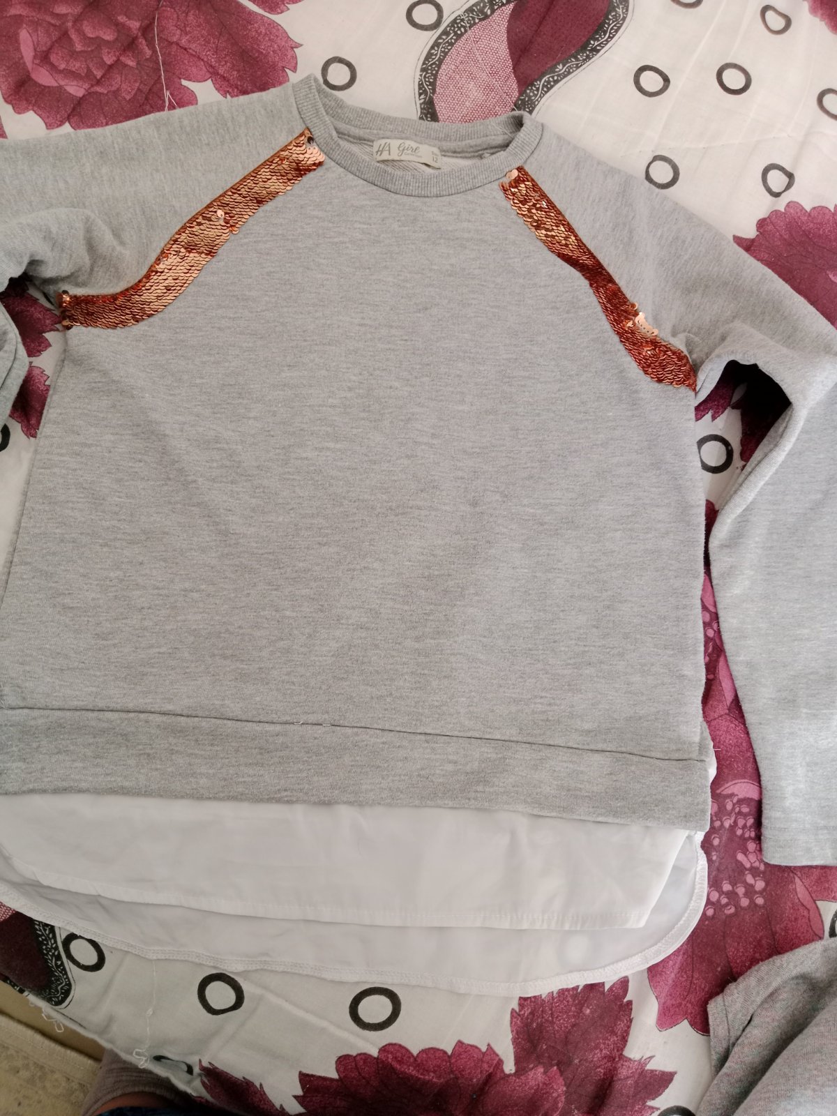 Pull demi saison gris 12 ans