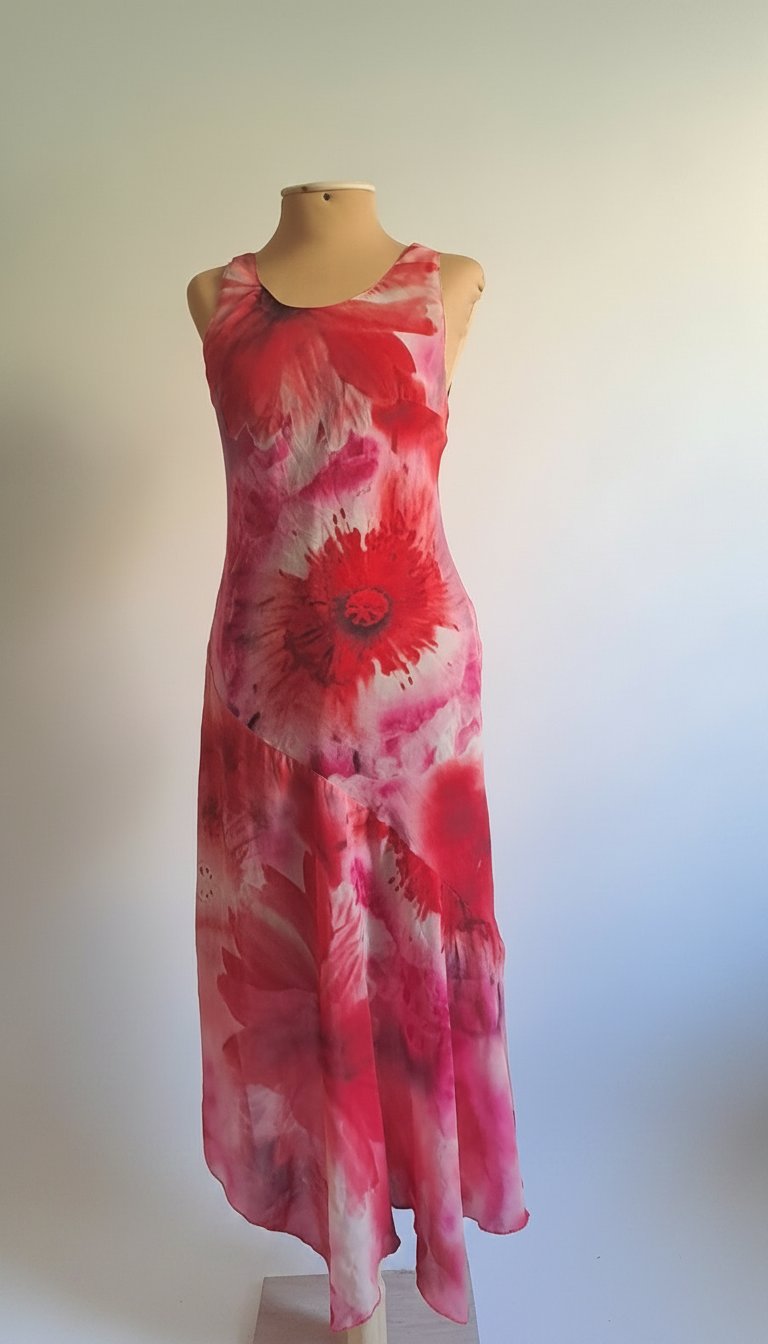 Robe florale rouge