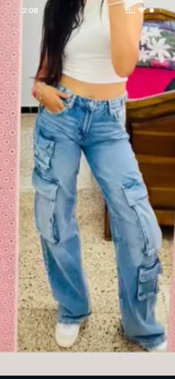 Jean bleu cargo
