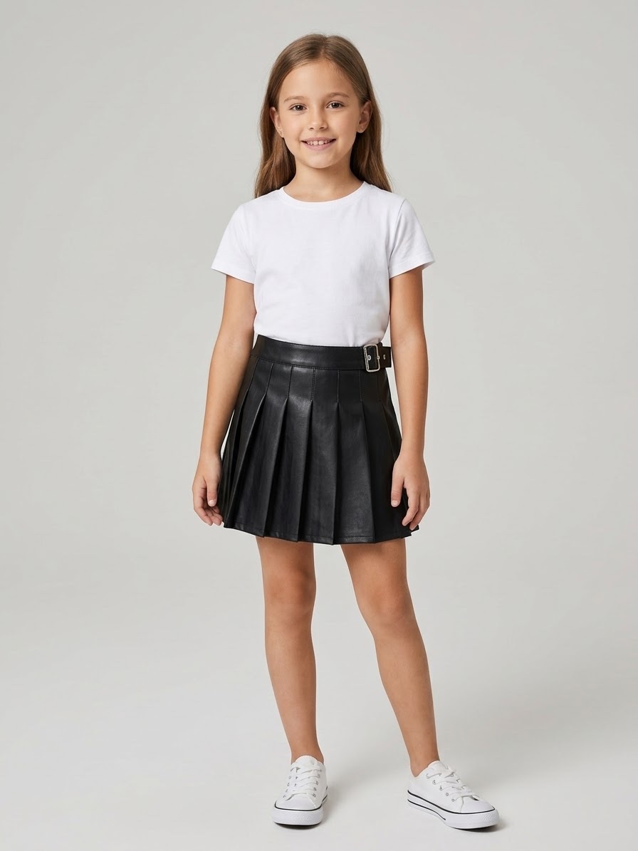 Jupe cuire noire zara kids