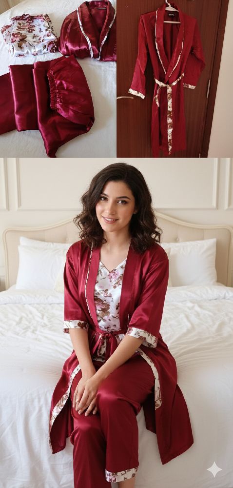 Pyjama 3pieces tlabes M w L 