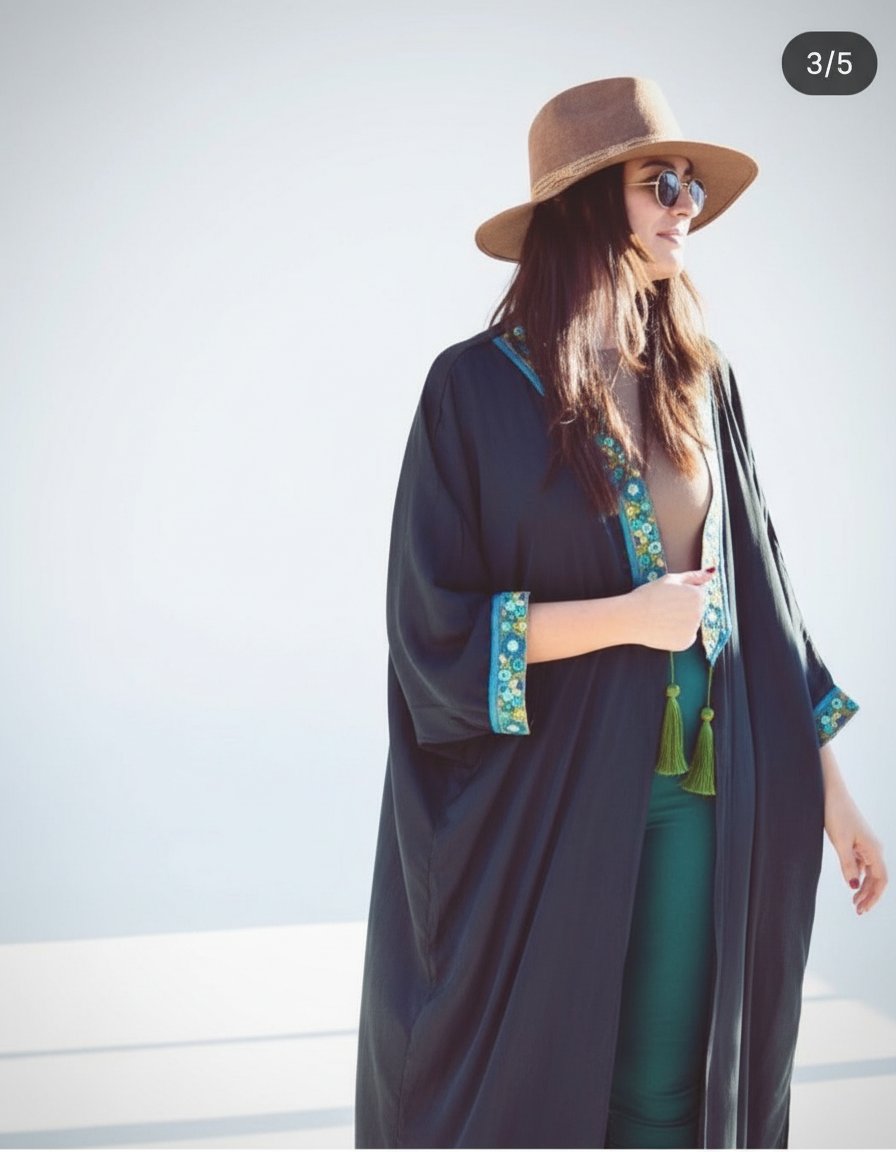 Kimono abaya en vert