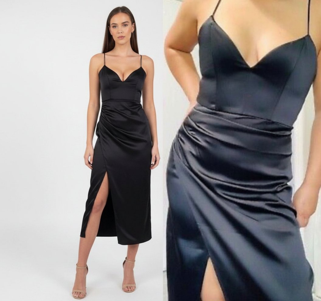 Robe zara satine noir