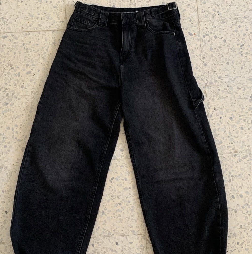 stardivarius black baggy jeans