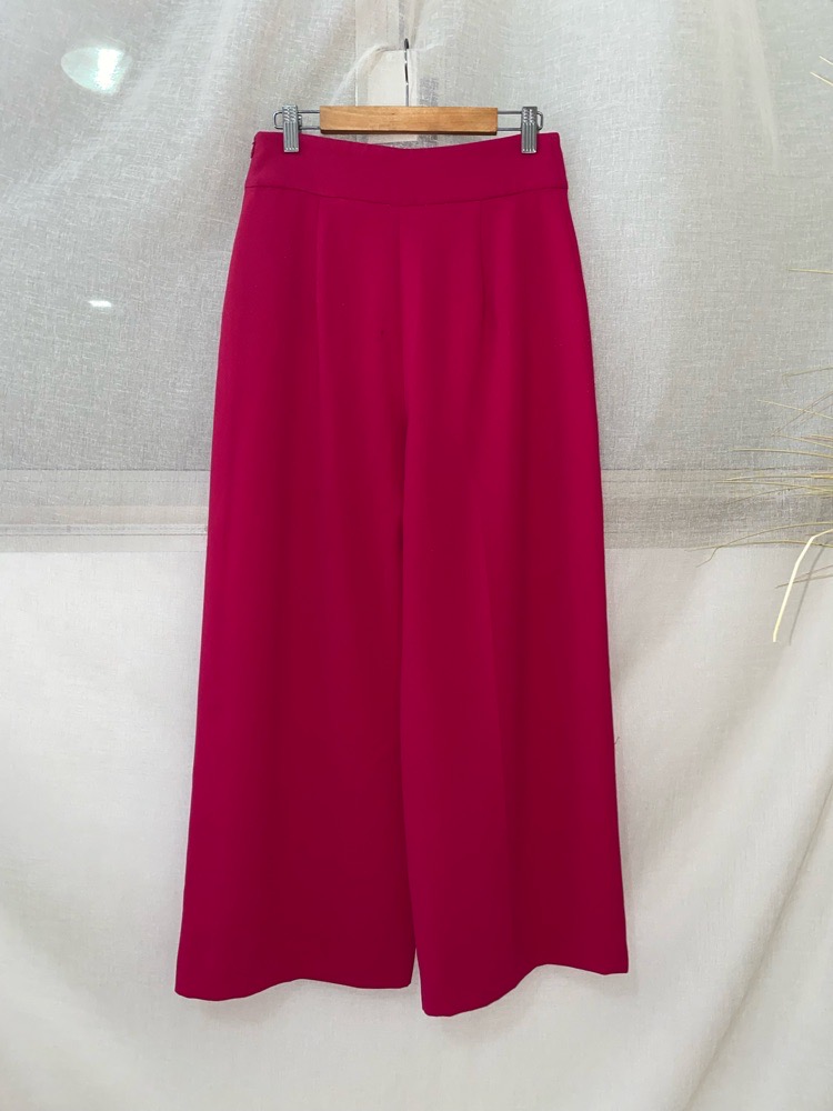 Pantalon large zara rose fuchsia