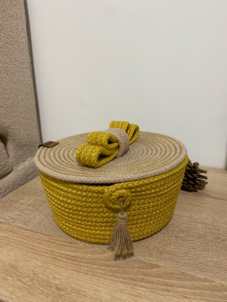 Panier de rangemet en corde tressée 💛