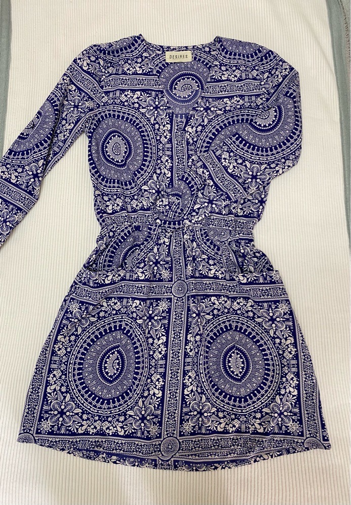 Robe blue et blanc femme  