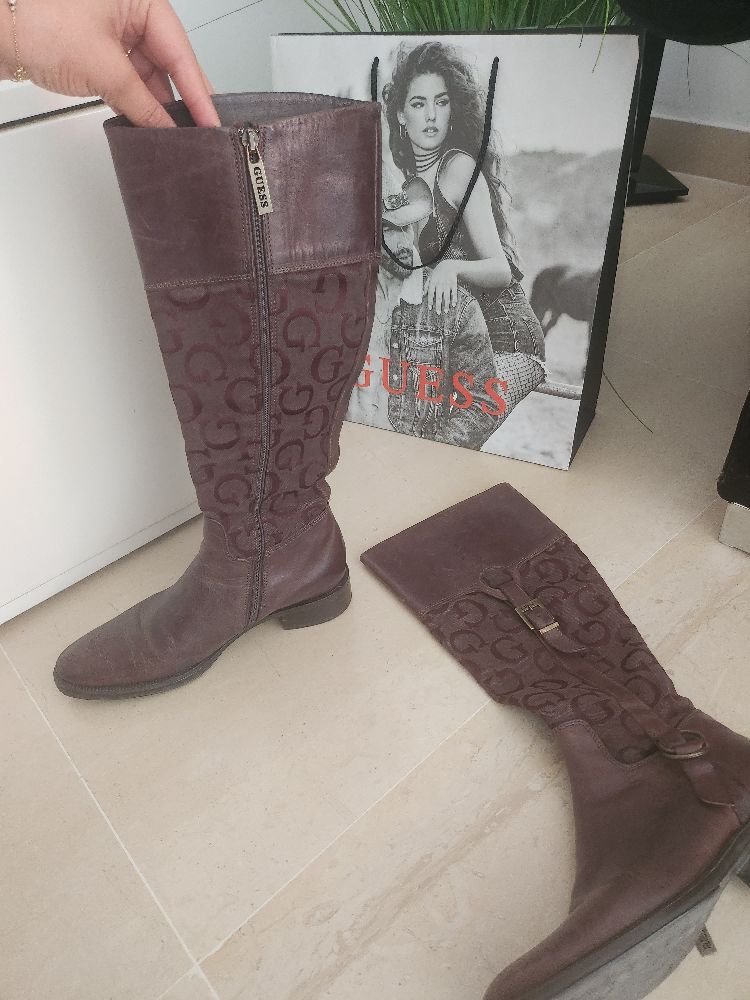 💥💥💥Tres beau Bottes Guess en cuir marron💥💥💥 en promotion 💥💥💥