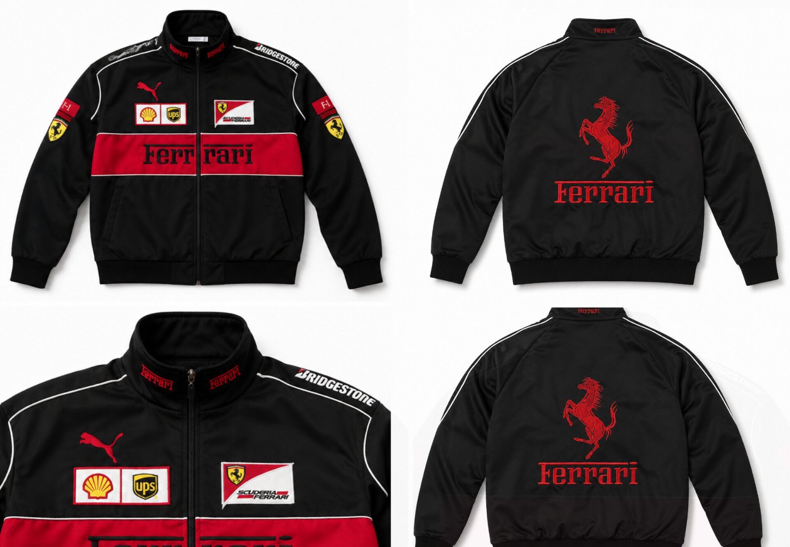 Veste de course Scuderia Ferrari x Puma noire et rouge