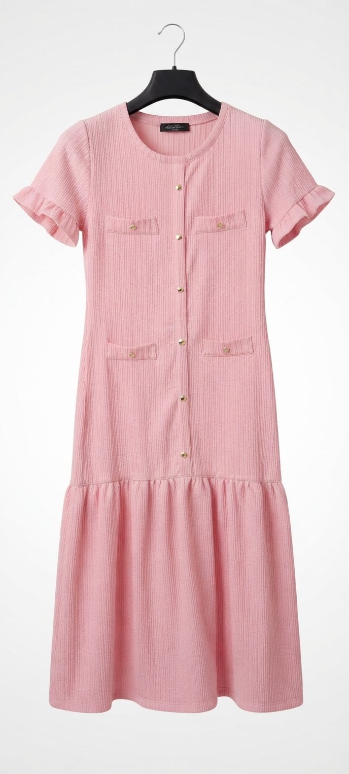 Robe longue rose élégante - Taille S