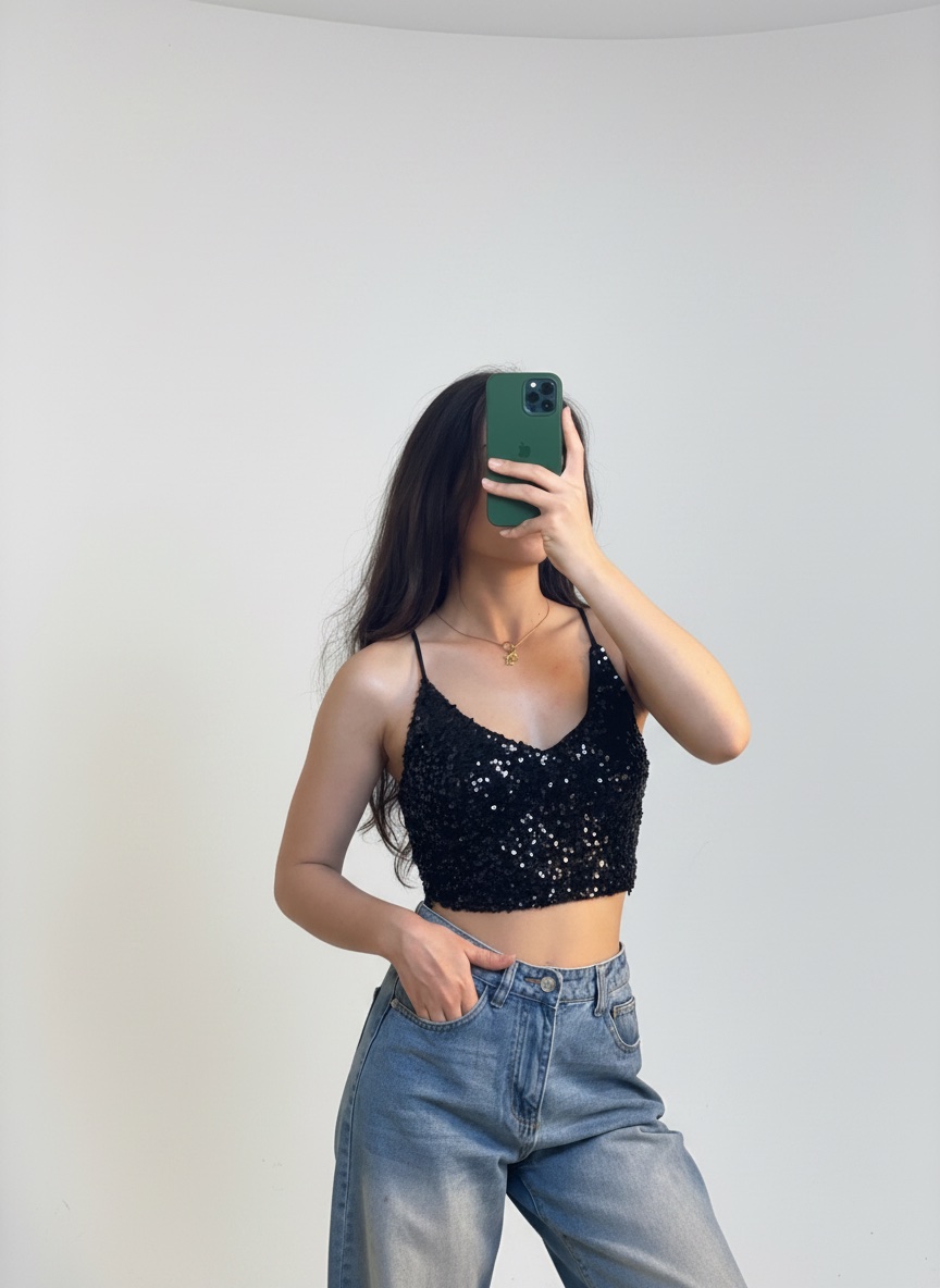 Haut brodé de sequins