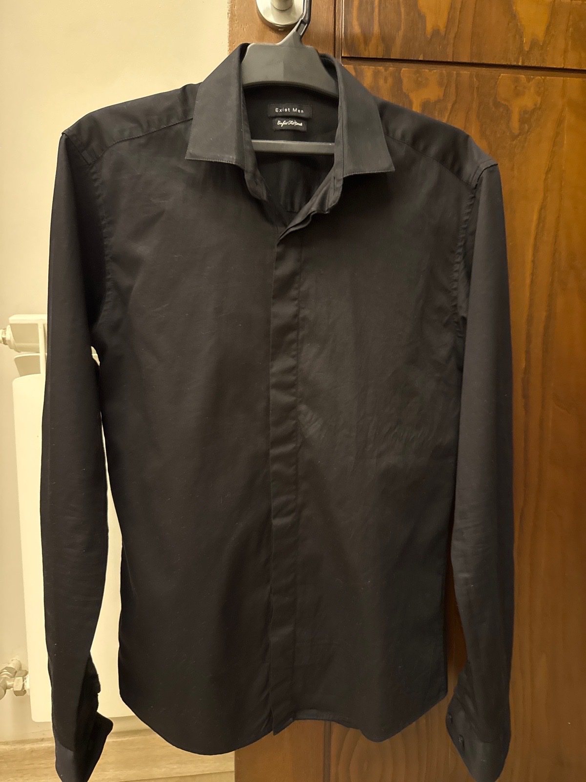 Chemise homme posée noire 