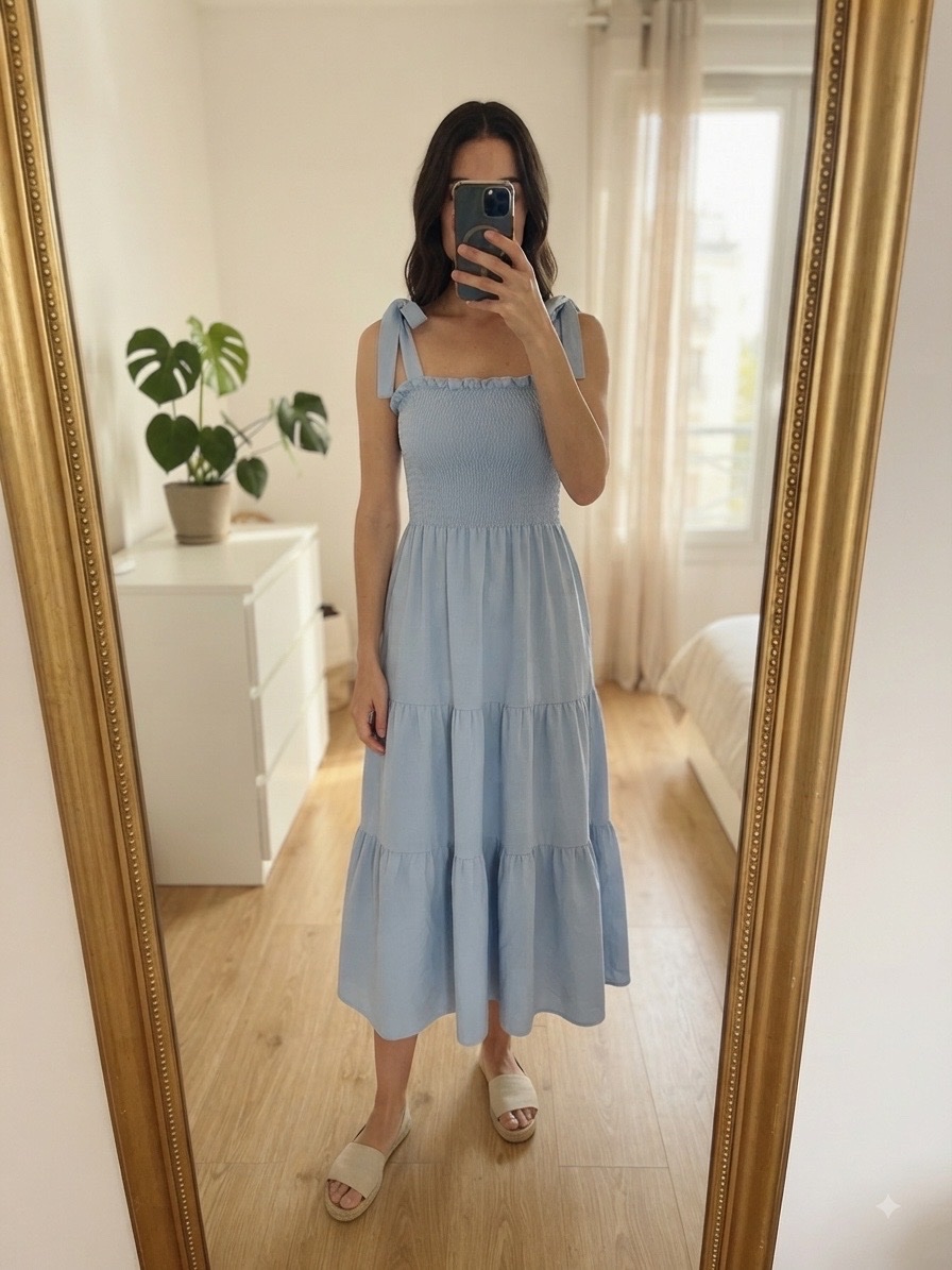Light blue maxi dress