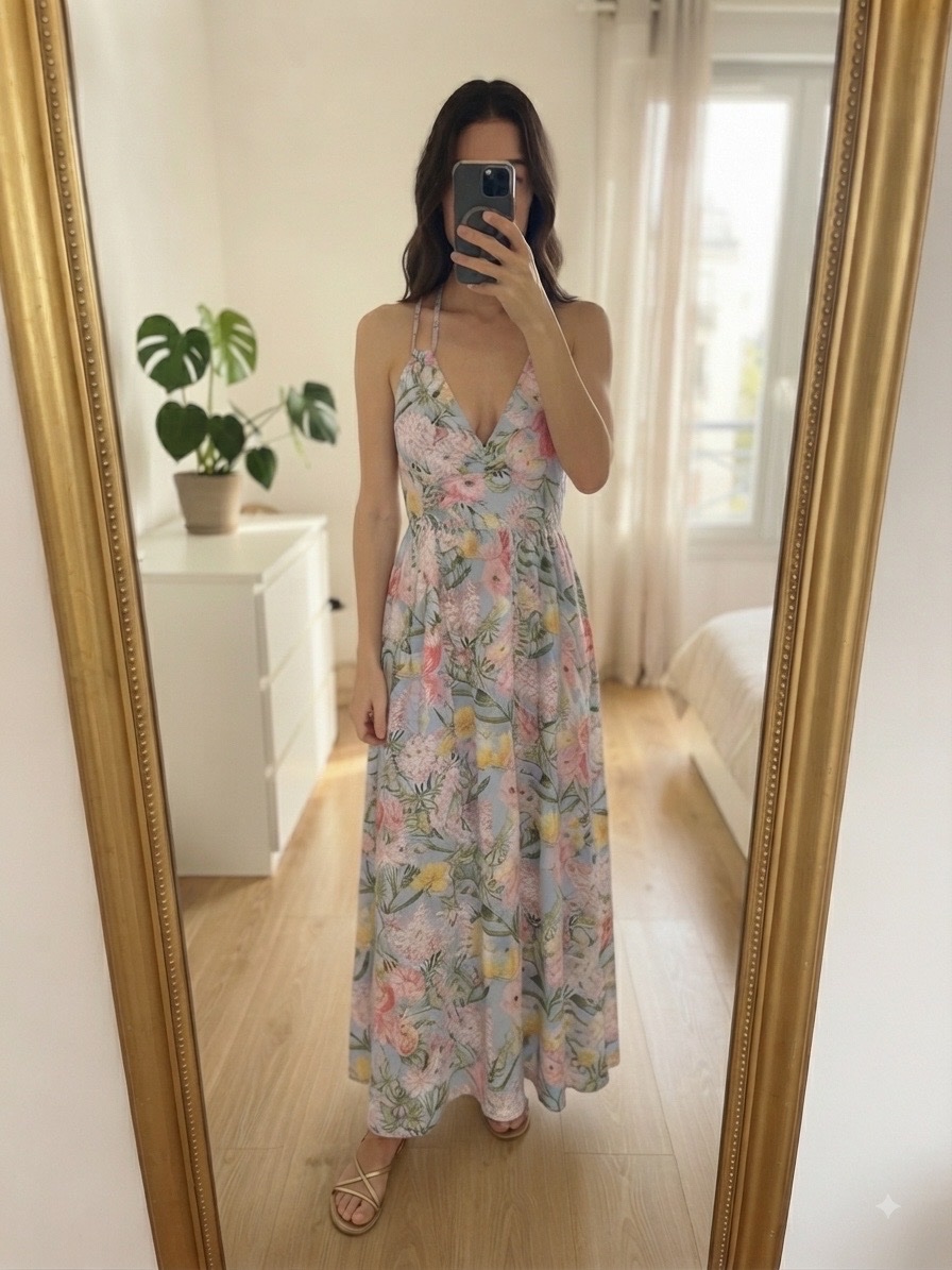 Halter neck , maxi dress