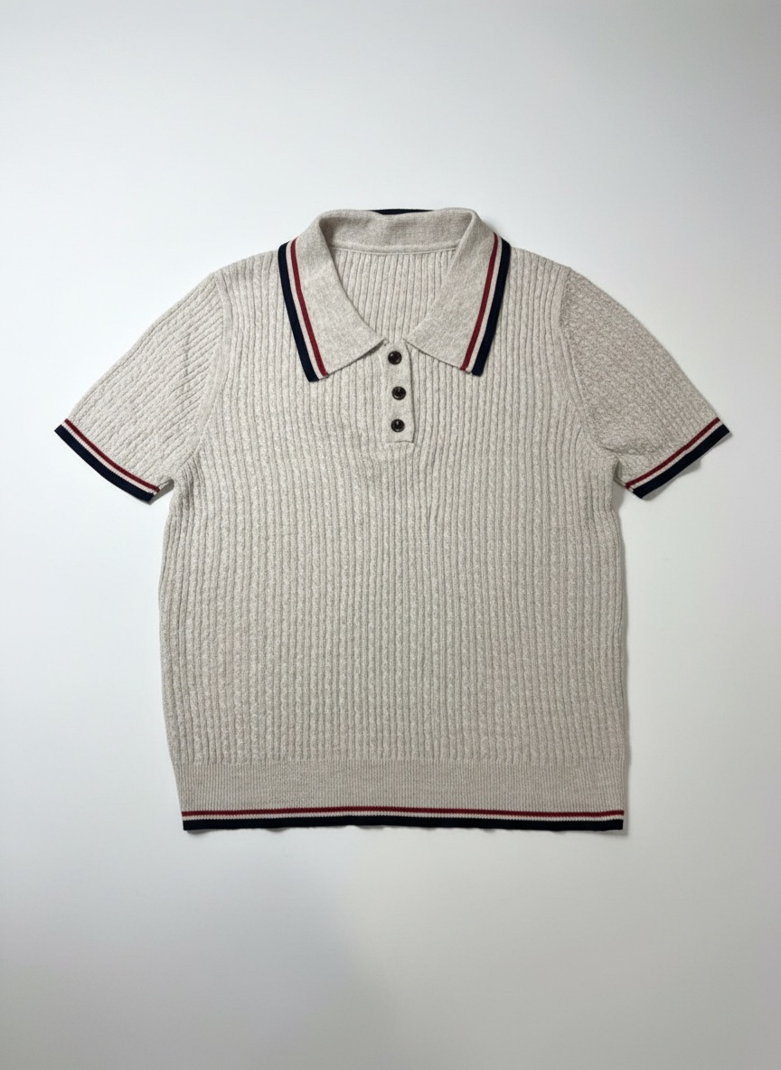 Knit polo shirt