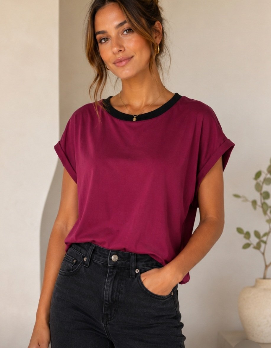 Pull MANGO Rouge Bordeaux 