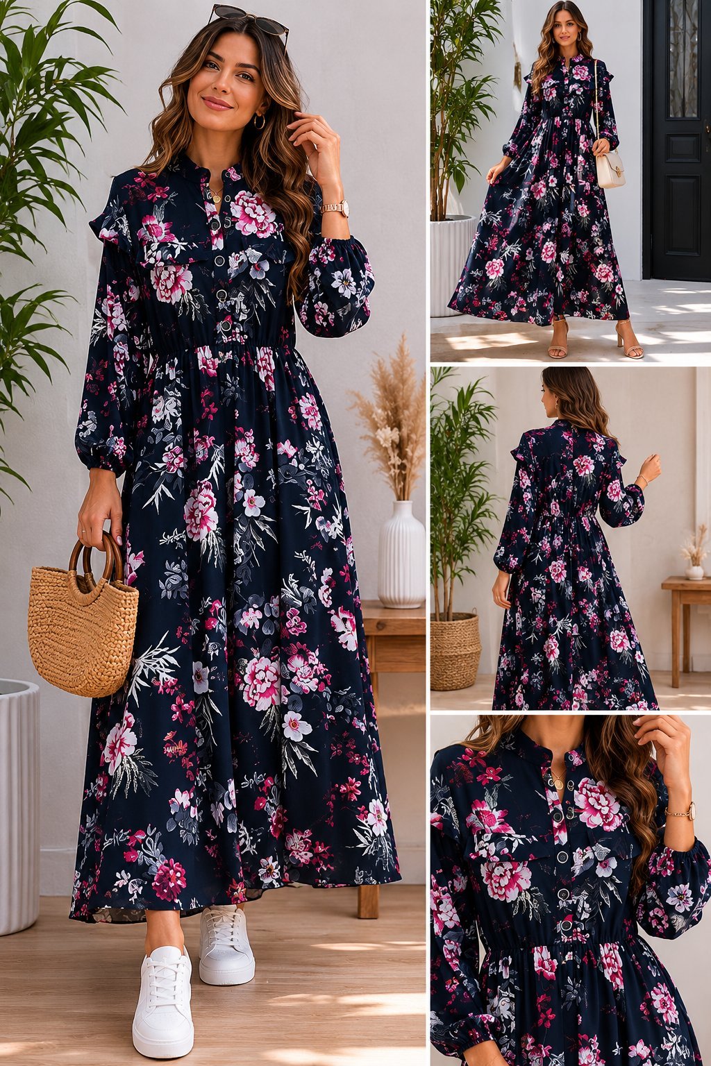 Robe Noir Fleurie 🌸