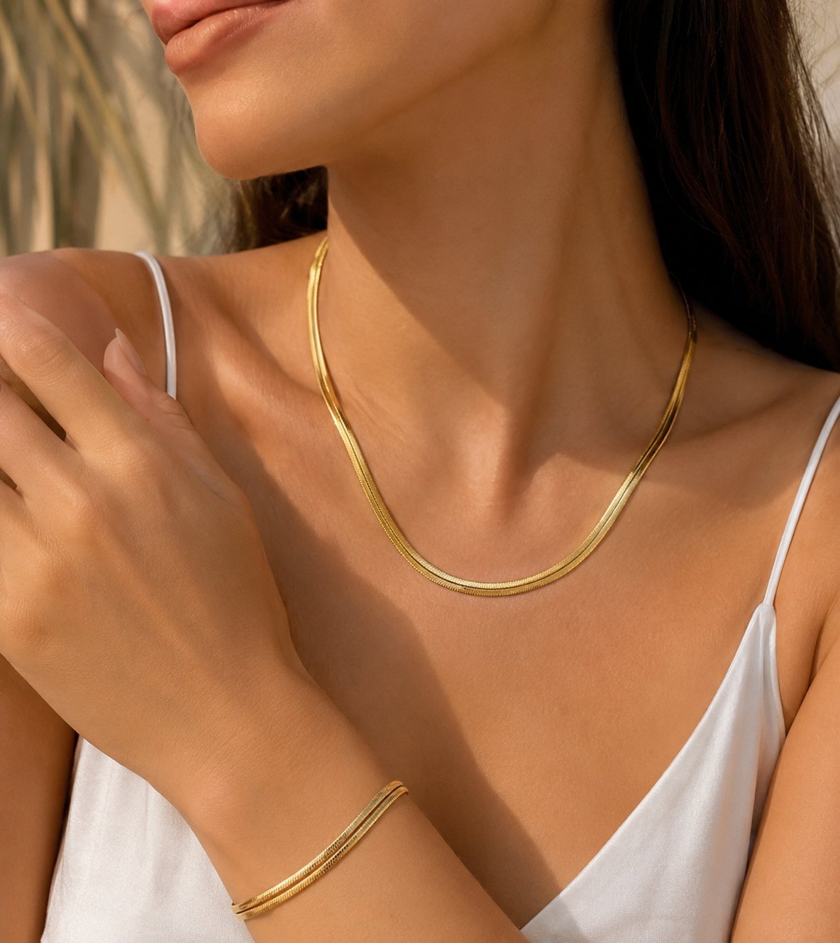 Set Collier 2 chaine et son bracelet en acier inoxydable 💖