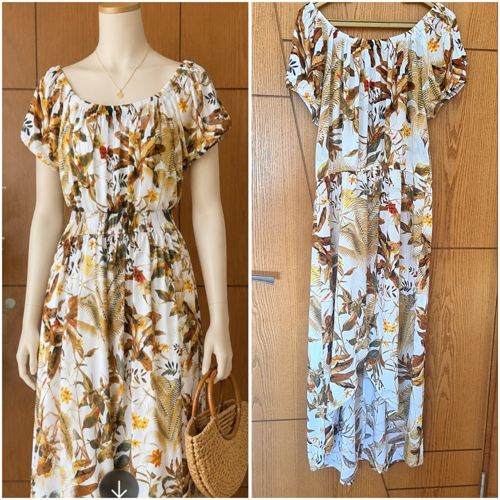 Robe sayafi tissue légère feuilles 🍃 design 