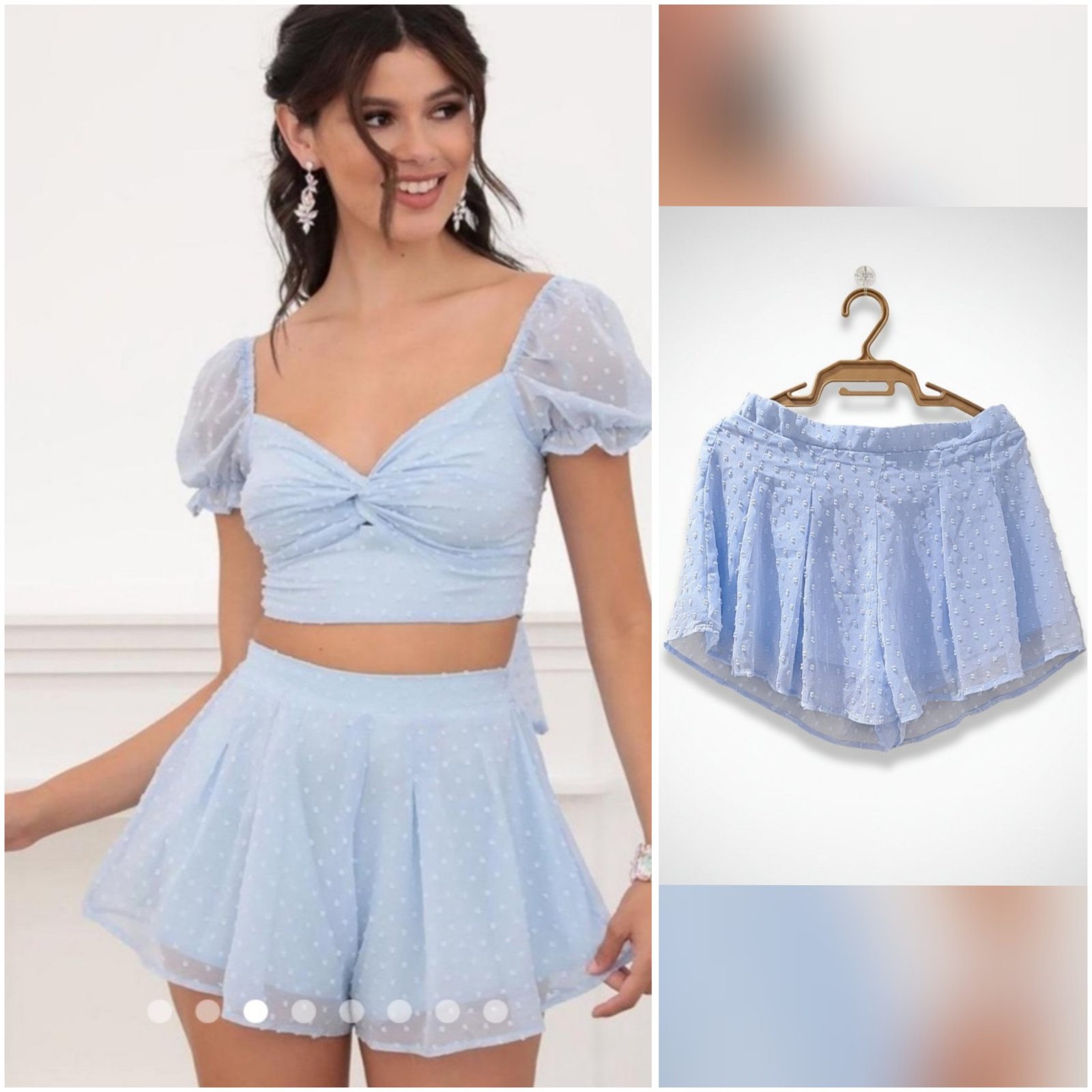 Jupe short bleu ciel 