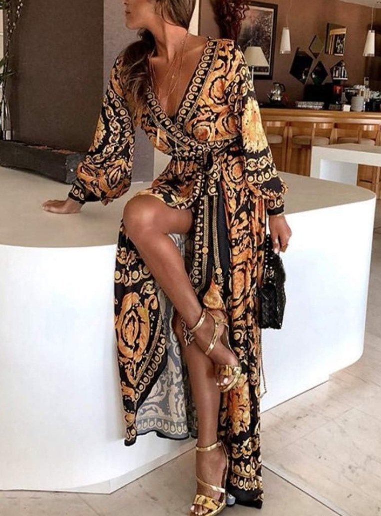Robe Avec Manche Style Versace 