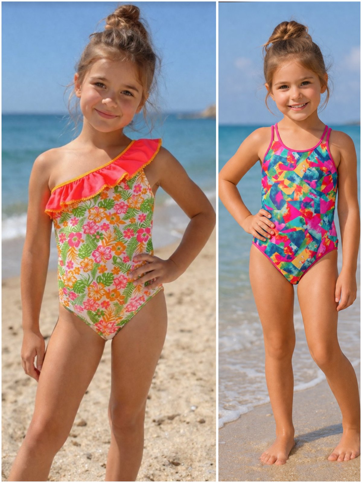 Lot 2 maillots de bain pour fillette ylabsou 5 et 6 ans 