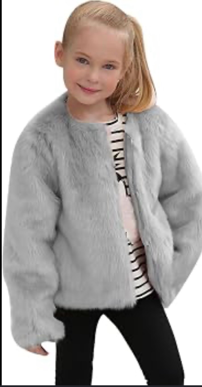 Veste en fausse fourrure grise