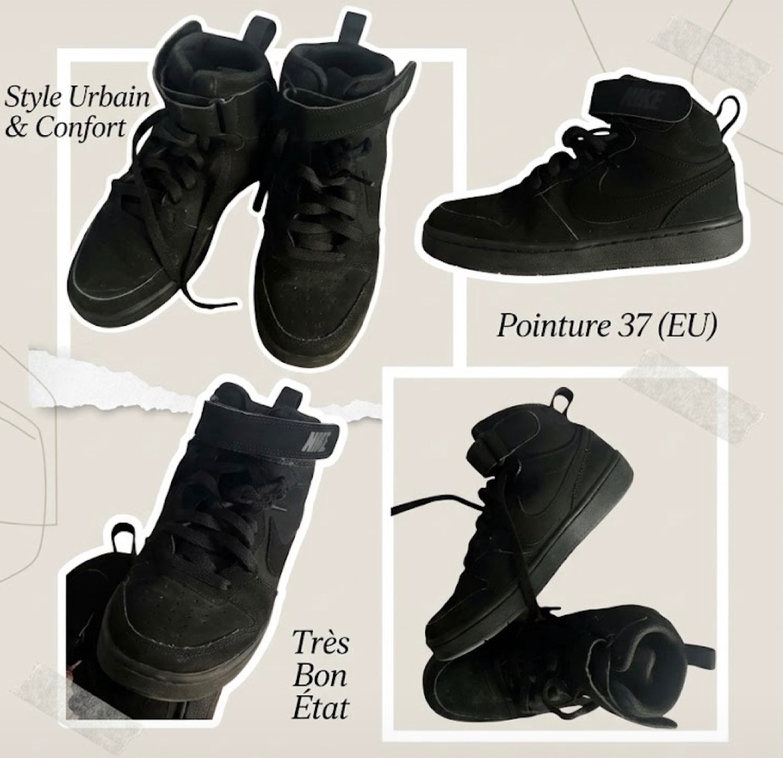 Nike High Top All-Black — Pointure 37