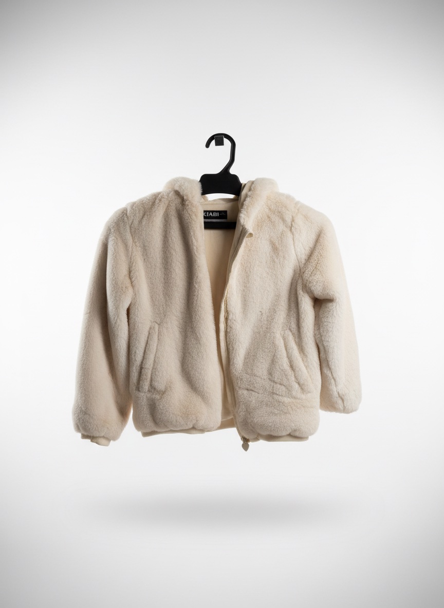 Veste avec capuche en fausse fourrure 